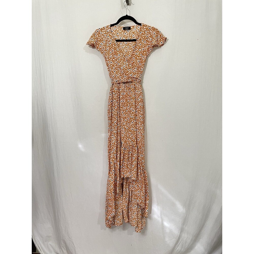 VICI KISSED BY THE SUN HIGH LOW POCKETED TIE MAXI SZ MEDIUM DRESS